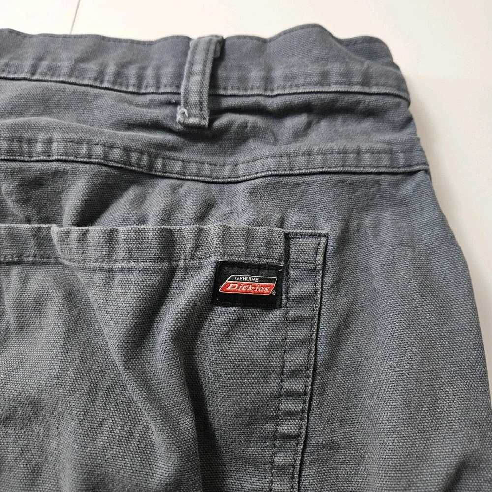 Genuine‎ Dickies Mens 38 Carpenter Shorts Faded Charcoal Stretch Canvas Flawed